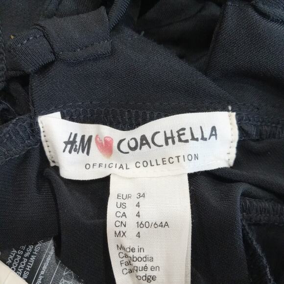 H&M COACHELLA black strappy jumpsuit sz 4 Small Stretchy NWT Festival Whimsigoth - Picture 14 of 15